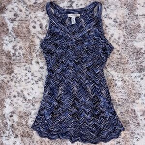 White House Black Market Navy Chevron Tank Top
